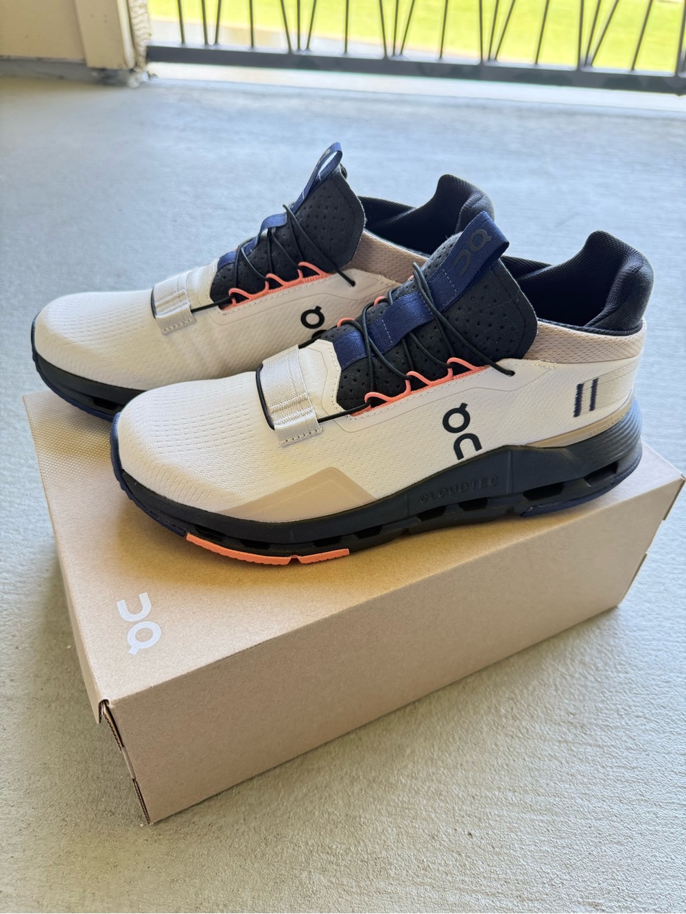 On Cloudnova 2 Dew & Black Sneakers with Coral Accents - Picture 3 of 14
